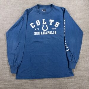 NFL Team Apparel Indianapolis Colts Shirt Mens M Blue Excellent‎ Long Sleeve Tee